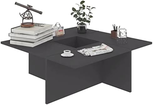 vidaXL Coffee Table Home Interior Living Room Furniture Accent Side Tea End Couch Sofa Laptop Snack Stand High Gloss Grey Engineered Wood