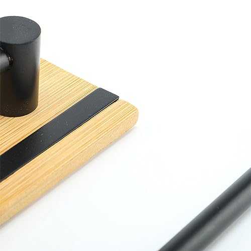 Soporte portarrollos de cocina autoadhesivo con gancho anticaída negro 4
