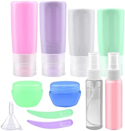 Vitog Small Travel Size Bottles Set Leak Proof Squeezable Travel Size Containers Silicone for Toiletries TSA Approved Refillable Travel Accessories for Shampoo Lotion Soap (11 Packs)