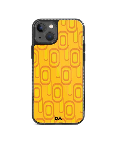 Image of DailyObjects Case for iPhone 14 Compatible with Mag-Safe Wireless Charging, Stride 2.0 Squircle Yellow Slim Shockproof Back Cover with Inner Magnetic Ring