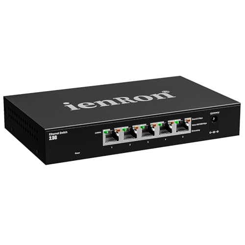 5 Port 2.5G Ethernet Switch, Unmanaged Multi-Gigabit Network Switch, 2.5Gb Switch for Gaming, NAS, PC, Laptop, Smart TV, Plug & Play, Fanless Design, Desktop (Black) - Image 3
