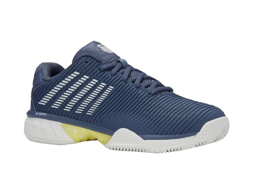 K-Swiss Hypercourt Express 2 Clay, Zapatos de Tenis Hombre, Vintage Indigo Blanc De Blanc Verde Luminario, 46 EU