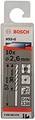 Bosch Professional 10 pcs. HSS-G Metal Drill Bit Set (for metal, Ø 1-10 mm, Robust Line, Accessory Drill Driver)