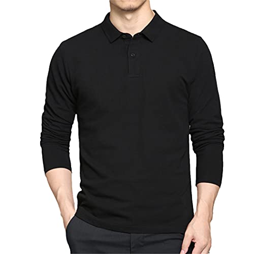 Polo en coton homme manches longues pour éviter le froid de l'automne