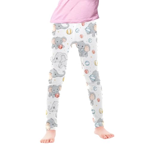 CaTaKu Girls Leggings Cute Elephants Leggings for Girls Kids Athletic Workout Yoga Pants Size 4t2