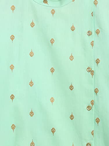 Image of Tiber Taber Boys Nawab Dhoti Kurta Cotton Set Gold Print-Ethnic Kurta-Kids Dhoti Pants-Baby Boy Clothes-Boys Ethnic Wear
