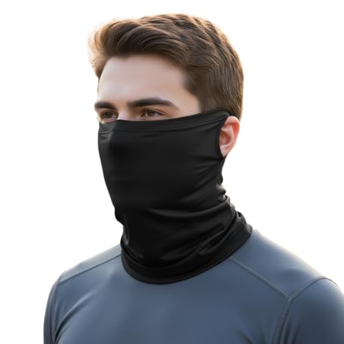 Image of Tomorrow Black Neck Gaiter | Breathable Neck Warmer | Dust Protection Mask | UV Protection Mask | Summer Face Mask for Bikers, Hiking, Cycling, Running, Outdoor Sports