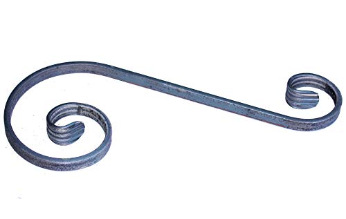 UHRIG Schmiedeeisen S Schnörkel Bogen - Zierelement Stahl, Ornament aus 12x6mm Flacheisen geschmiedet für Zaun, Geländer uvm. (330x130mm)