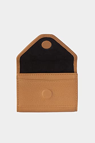 Image of grande 3639 Card Cases, Camel, 10.5 cm x 8 cm x 1.52 cm, Leather Card Holder With Magnetic Closure, Small Women Accordion Wallet