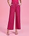 GRAPENT Maternity Dress Pants Womens Business Pants Dress Slacks Business Casual Pants Plus Size Pants Womens Slacks Elastic Waist with Pockets Color Petite Magenta Size X-Large Size 16 Size 18