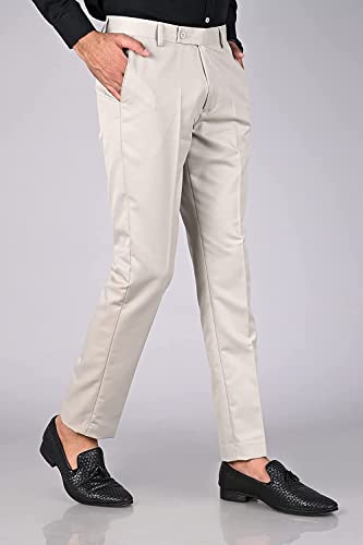 Image of Slim Fit 2 Formal Trousers Combo for Men - Polyester Viscose Formal Pants for Gents - Office Formal Pants for Men