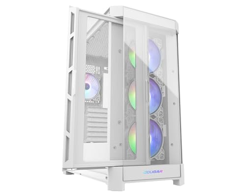 Image of Cougar Gaming Duoface Mid Tower Case Series, Supporting 390mm Graphics Card, Incredible RGB Lighting, Two Distinct Front Panels Included, Mesh and Tempered Glass (Duoface Pro RGB - White)