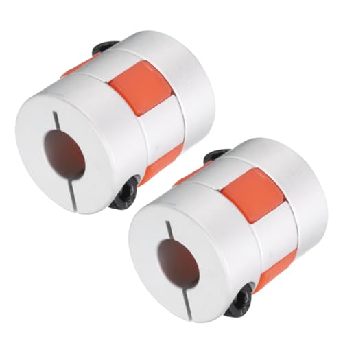 QUARKZMAN Aluminium-Plum-Schaftkupplung 6,35 mm auf 10 mm Bohrung L30xD25 Flexibler Kupplungsgelenk für Maschinen und Servo-Schrittmotor, Packung mit 2 Stück