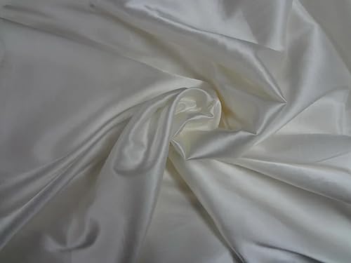 Satin de soie avec Lycra 137,2 cm de large teint sur mesure - Ivoire
