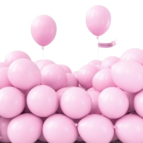 Image of PartyWoo Baby Pink Balloons 100pcs 5 Inch Pastel Pale Light Pink Balloons for Baby Shower Gender Reveal Engagement Bachelorette Wedding Bridal Shower Easter Birthday Party Decorations Pink-Q05