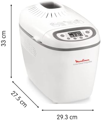 Bild 2 - Moulinex OW6101 Home Bread Baguette Brotbackautomat|für bis zu 1,5 kg Brot|16Programme|hausgemachtes Brot|antihaftbeschichtete Brotform| inkl.Baguettebleche &Rezeptheft|1650W|29x27x33cmWeiß