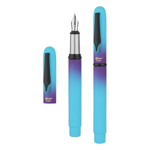 Image of Oliver UNO Rangoli Fountain Pen - Matte Pastel Finish, Solid Brass Body, Magnetic Cap, with T Box
