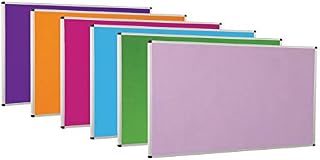 New Premium Vibrant Noticeboard 150x120cm - Aluminium Frame with Fixings - 6 Colours to Choose from, Including (Raspberry)