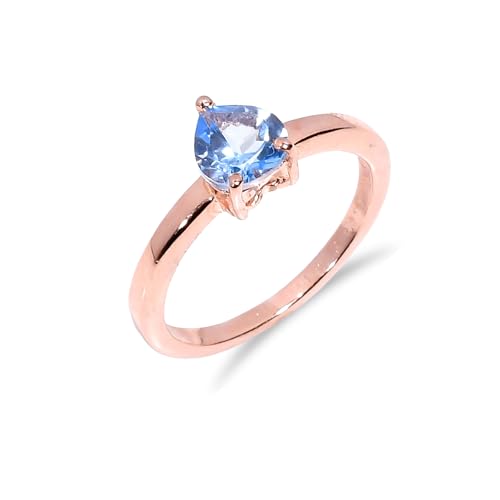 Bague fiançailles topaze bleue coeur à porter au quotidien ou pour un grand jour