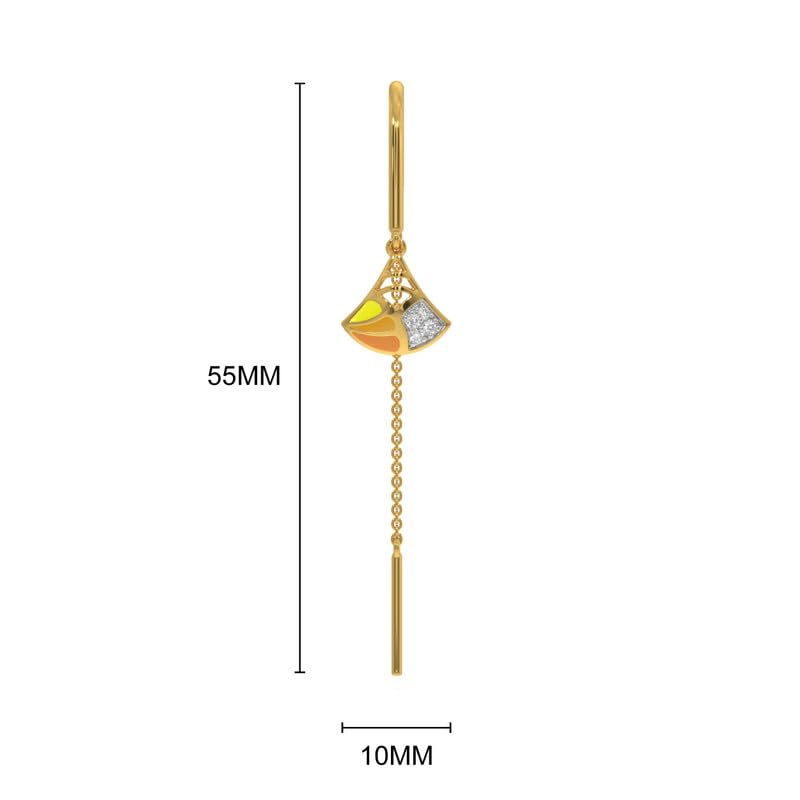 Image of Kisna 18 KT Freesia Yellow Gold Natural Diamond Earrings For Women