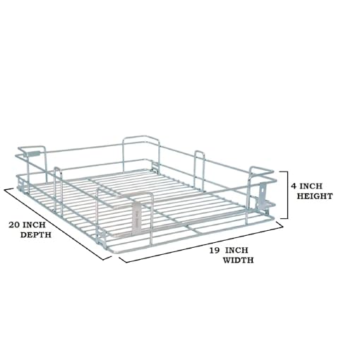 Image of BLOO BASKET 202modular kitchen accessories cabinet, 6-Piece Utensil Organizer, Stainless Steel, Silver (19 Inch Width * 20 Inch Depth, WITHOUT CHANNEL)