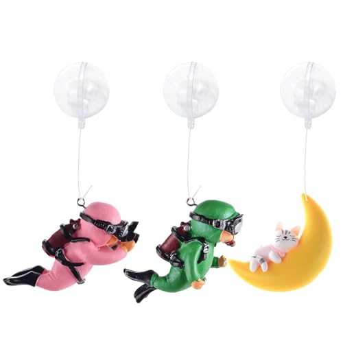 AHEJIOO Aquarium Deko, 3 Stück Romantische Taucher Und Katze, Schwimmende Aquarium Zubehör, Für Aquarienlandschaft Und Wasserflussbeobachtung, Ideal Für Büro Und Zuhause