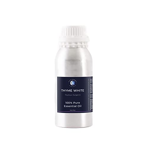 Mystic Moments | Thyme White Essential Oil 1Kg (Thymus vulgaris) | Fresh Herbaceous Spicy Aroma | Warming & Clarifying Scent for Diffusers and Aromatherapy