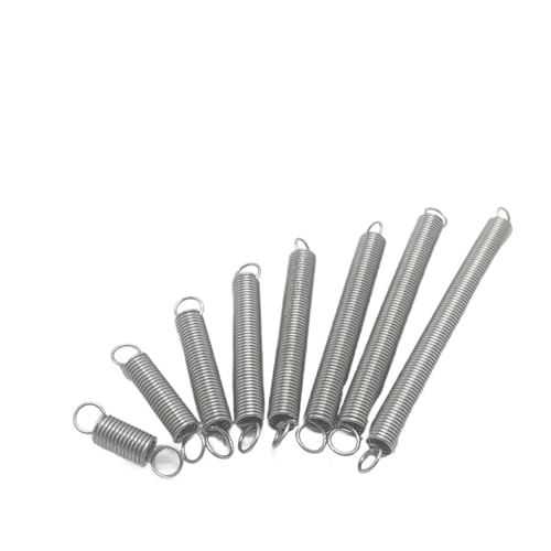 Lyuduo-������΂� 304 Stainless Steel Dual Hook Small Tension Spring Wire Dia 0.6mm Outer Dia 5mm Length 15-50mm�C 10Pcs �C �ψ��k���Ƒϋv��(0.