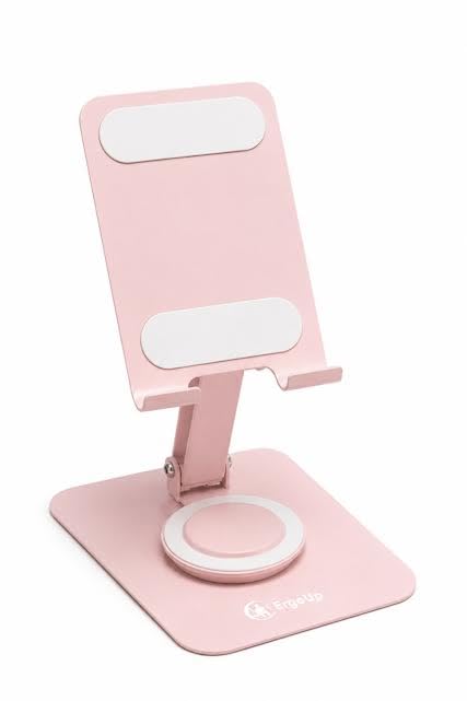 360° Rotating Phone Stand & Tablet Holder, Pink | Foldable Desk Stand, Adjustable Height Viewing Angle, Anti-Slip Base, For Devices up to 12.9 Inches-image-13