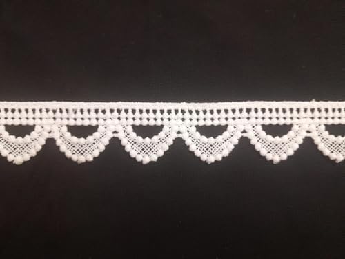 Image of PCJS -5 Meter White Guipure lace and Border Material for Suits,Saree & Dupatta Suitable for Trims,Borders,Embroidery Lace,Applique,Fabric Lace,Sewing Supplies,Cotton Lace (5 MTR)
