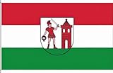 KÖNIGSBANNER Zertifizierte Flagge Fahne Schraplau - SK 40 x 250cm - Anwesenheitsbanner mit Holzquerstab und Met.Haken aus deutscher Flaggen-Manufaktur