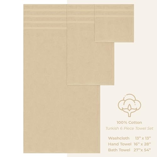 image for American Soft Linen Luxury 6 Piece Towel Set, 2 Bath Towels 2 Hand Tow