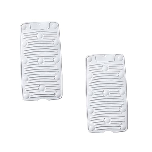 Outanaya 2個 洗濯板 洗濯たわし 吸盤 ランドリー 洗濯スクラブボード マニュアル服 ポータブル 手洗いボードの服 家庭用洗濯マット 洗濯物干しマット 洋服リンガー 衣類たわし 塩ビ