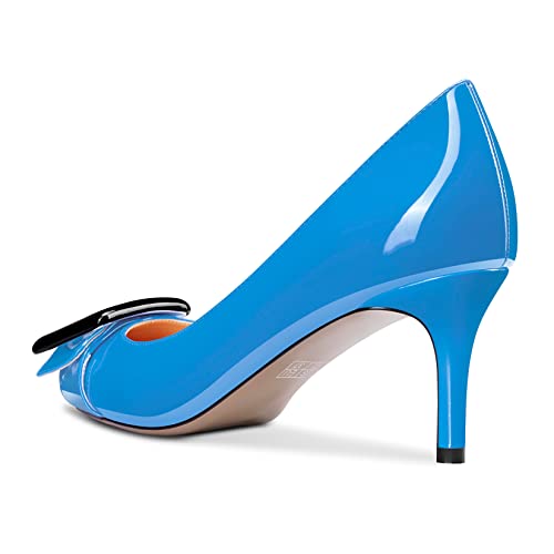 Castamere Women Stiletto Mid Heel Close Pointed Toe Pumps Slip-on Dress Cute Shoes 2.6 Inches Heels3