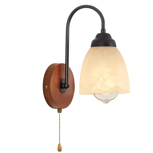 Black Wall Sconce Light with Pull Chain, Modern Wall Sconces
