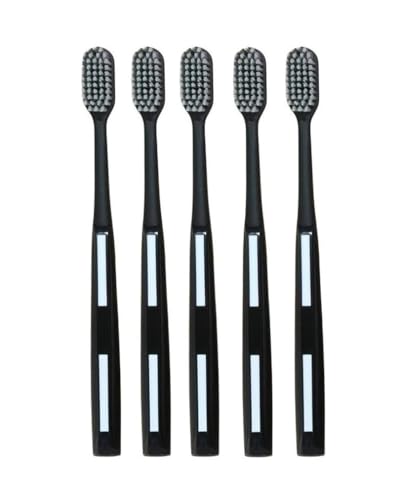 Caibomaoyi Adult Hard Bristle Toothbrushes, 5 Pack