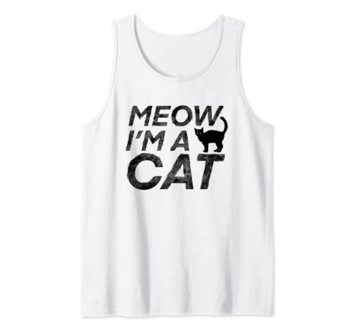 Meow I'm a Cat Shirt, Hilarious Halloween Cat Costume Camiseta sin Mangas