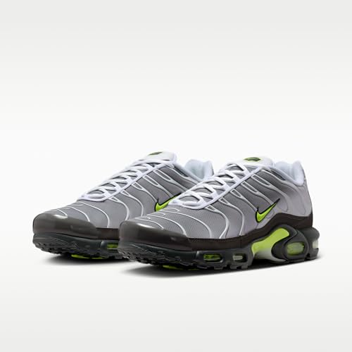 Nike Air Max Plus pour homme en blanc, gris et jaune fluo