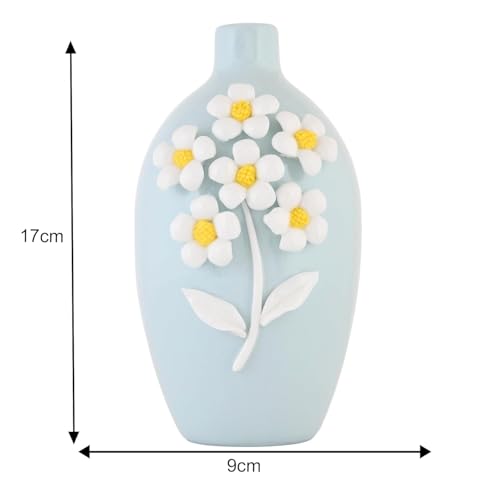 Image of Amazon Basics Pro-Artistic Ceramic Vase | for Home Decor (Sky Blue)
