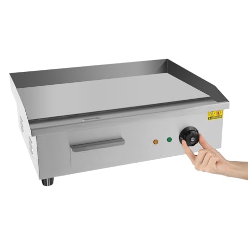 3000W 110V Commercial Electric Griddle, Stainless Steel Electric Countertop Griddle Flat Top Grill Hot Plate Thermostat for Teppanyaki, Fried Steak, Omelette, BBQ