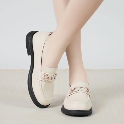 Image of UZB Womens Dressy Loafers Slip On Casual Office Work Shoes Begie 9 US