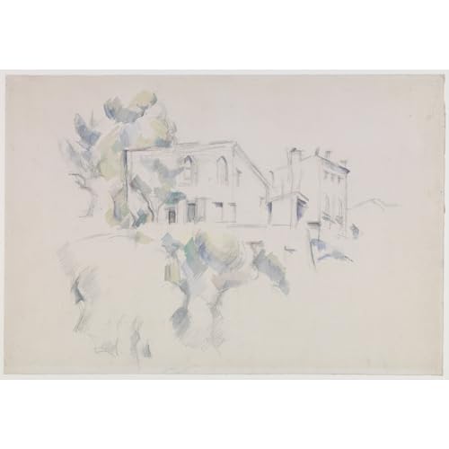 Toile roulée Cézanne Vue du château noir 127x101.6 cm pour salon