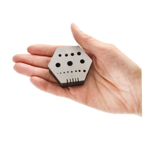 The Beadsmith Hex Anvil – 2” Hexagonal Steel Base – Includes 15 Holes 3/64” x 1/4” (1.2mm-6.4mm) and 5 Slots – Used for Riveting, Drilling & Staking – Professional Metalsmithing & Jewelers Tool