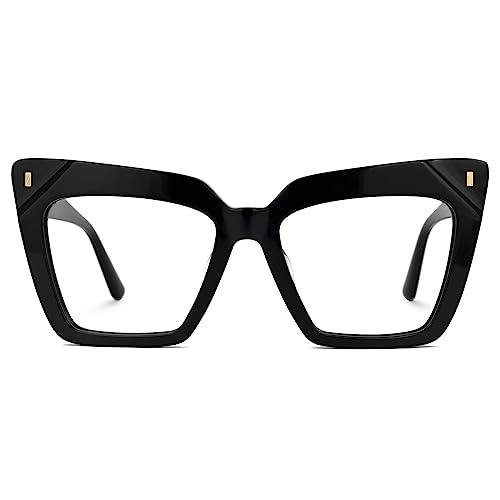 Image of Zeelool Cat Eye Blue Light Blocking Reading Glasses for Women Fashion Clear Lens Eyeglasses Frame Barnes ZJGA595438-02 Black