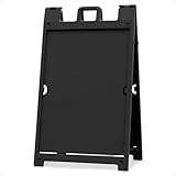 Plasticade - Signicade Deluxe - A-Frame Sidewalk Curb Sign with Quick-Change System - Portable Folding Double-Sided Display - Black