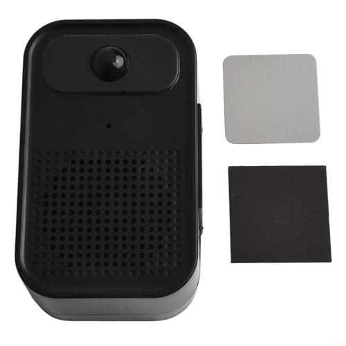 Besttoolifes Timbre con sensor de inducción para uso doméstico y sanitario, distancia de detección de 5 a 6 m, ángulo de visión de 120°, volumen ajustable, grabación de voz (negro)
