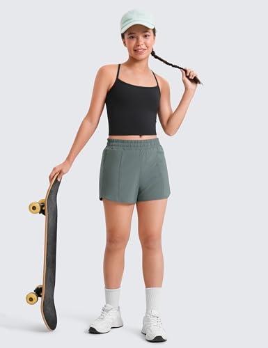 CRZ YOGA Girl Butterluxe Double Lined Sleeveless Tank Tops - Camisole Spaghetti Y Back for Teen Kid Sports Dance3