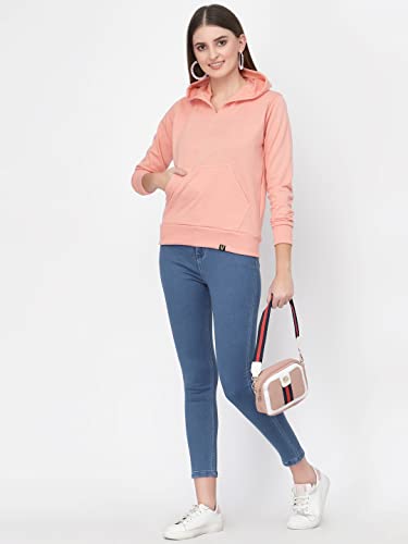 Image of UZARUS Women's Cotton Fleece Stylish Sweatshirt Hoodie
