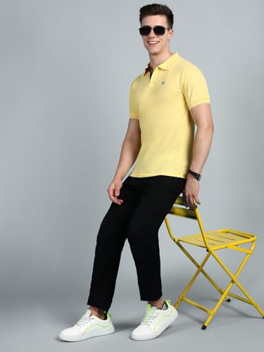 Image of Lux Cozi Men Cotton Solid Regular Fit Polo Shirt