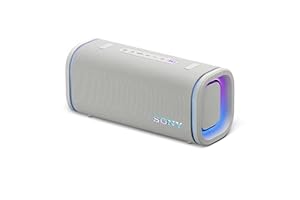 Sony ULT Field 5 - Leistungsstarker tragbarer Bluetooth-Lautsprecher, 25-Stunden-Akku, 2 x ULT Power Sound Modi, IP67, wasserdicht, staubdicht, 360° Lichter, Abnehmbarer Schulterriemen - Off-White
